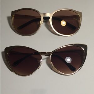 Gold frame sunglasses two for one!